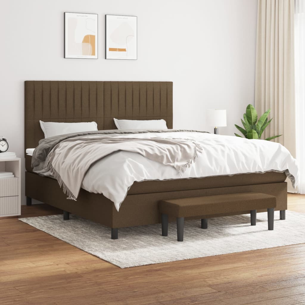vidaXL Boxspring met matras stof crèmekleurig 140x200 cm