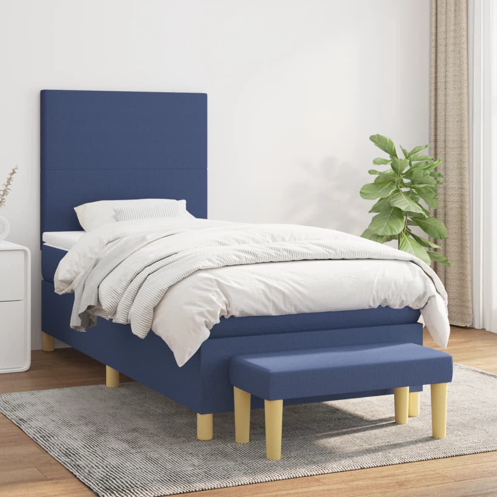 vidaXL Boxspring met matras stof donkerbruin 120x200 cm