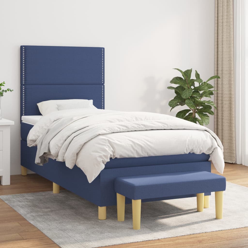 vidaXL Boxspring met matras stof donkerbruin 120x200 cm