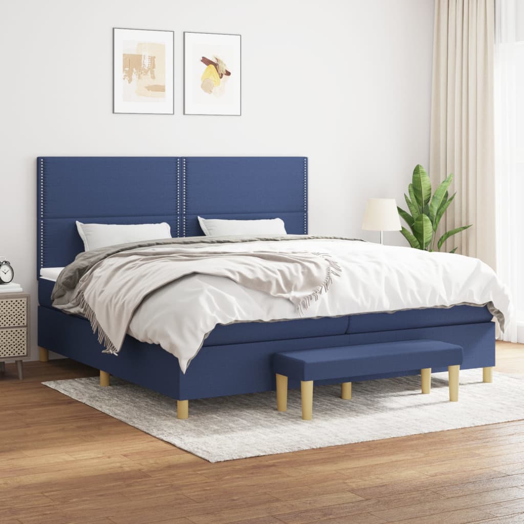 vidaXL Boxspring met matras stof donkerbruin 120x200 cm