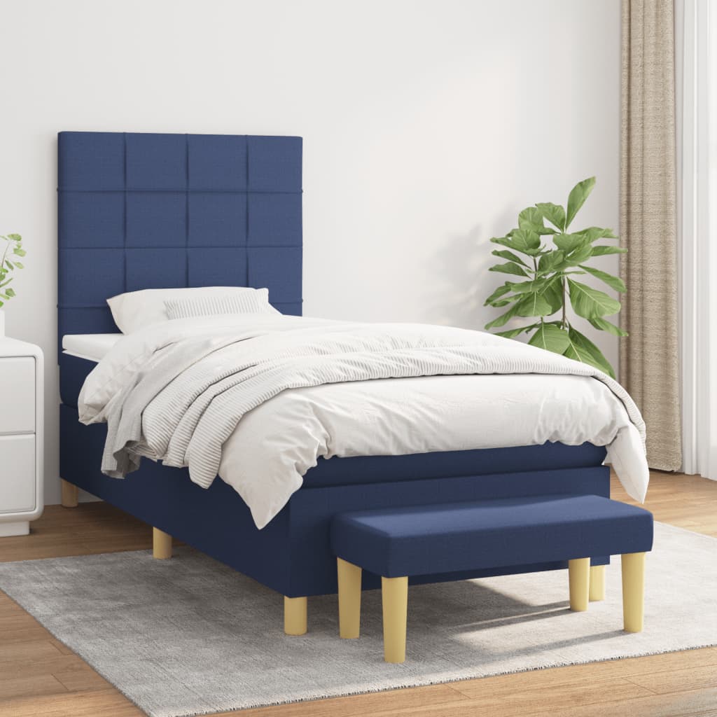 vidaXL Boxspring met matras stof donkerbruin 120x200 cm