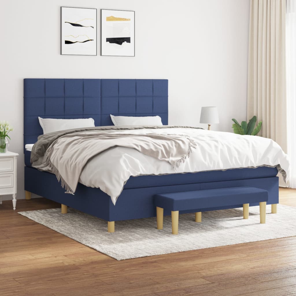 vidaXL Boxspring met matras stof donkerbruin 120x200 cm
