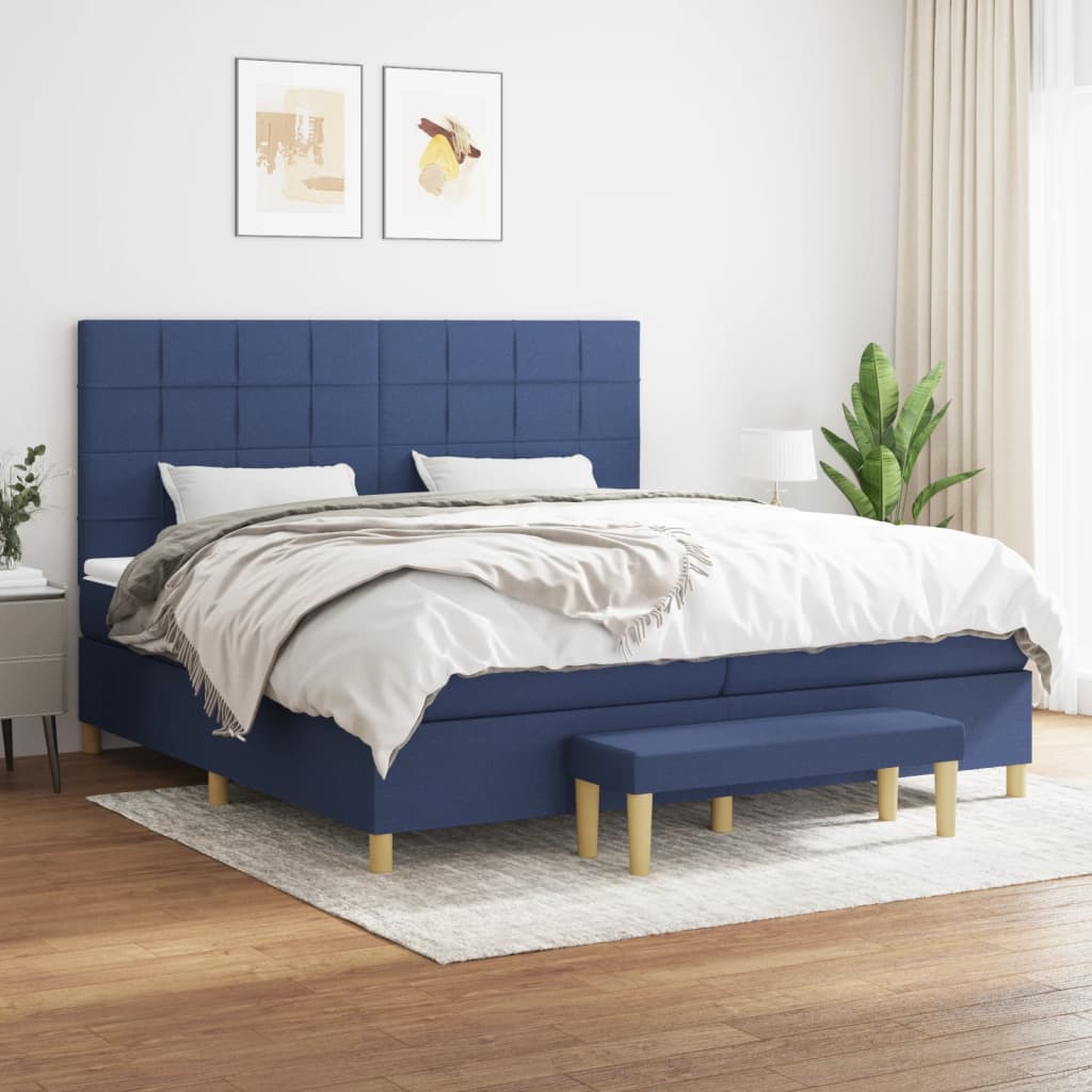 vidaXL Boxspring met matras stof donkerbruin 120x200 cm