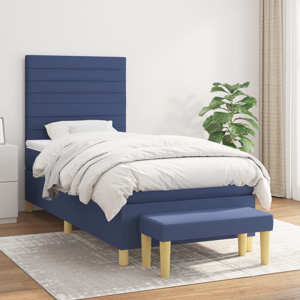 vidaXL Boxspring met matras stof donkerbruin 120x200 cm