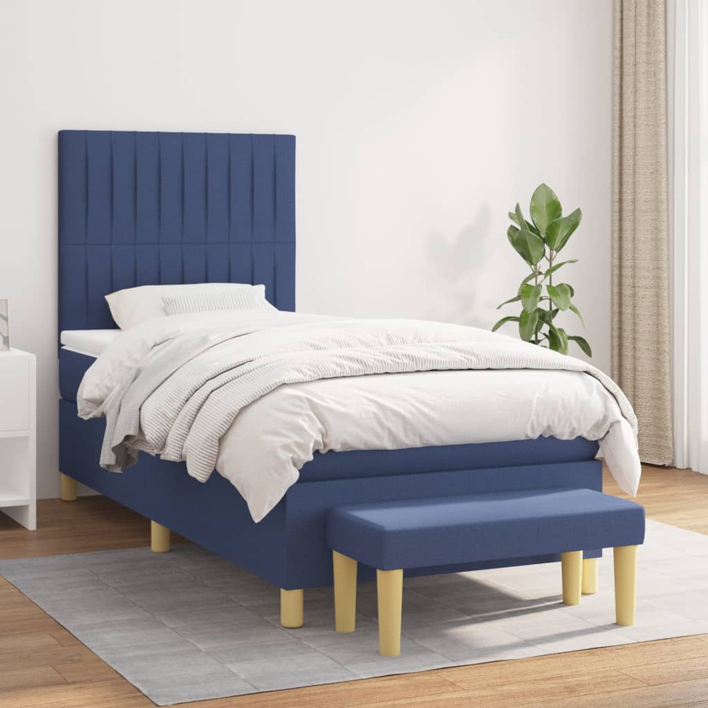 vidaXL Boxspring met matras stof donkerbruin 120x200 cm