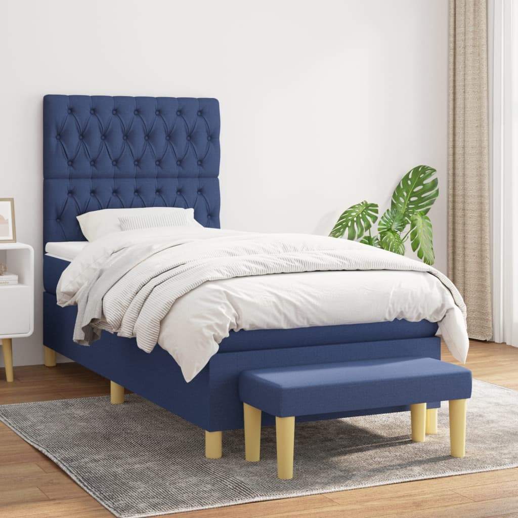 vidaXL Boxspring met matras stof donkerbruin 120x200 cm