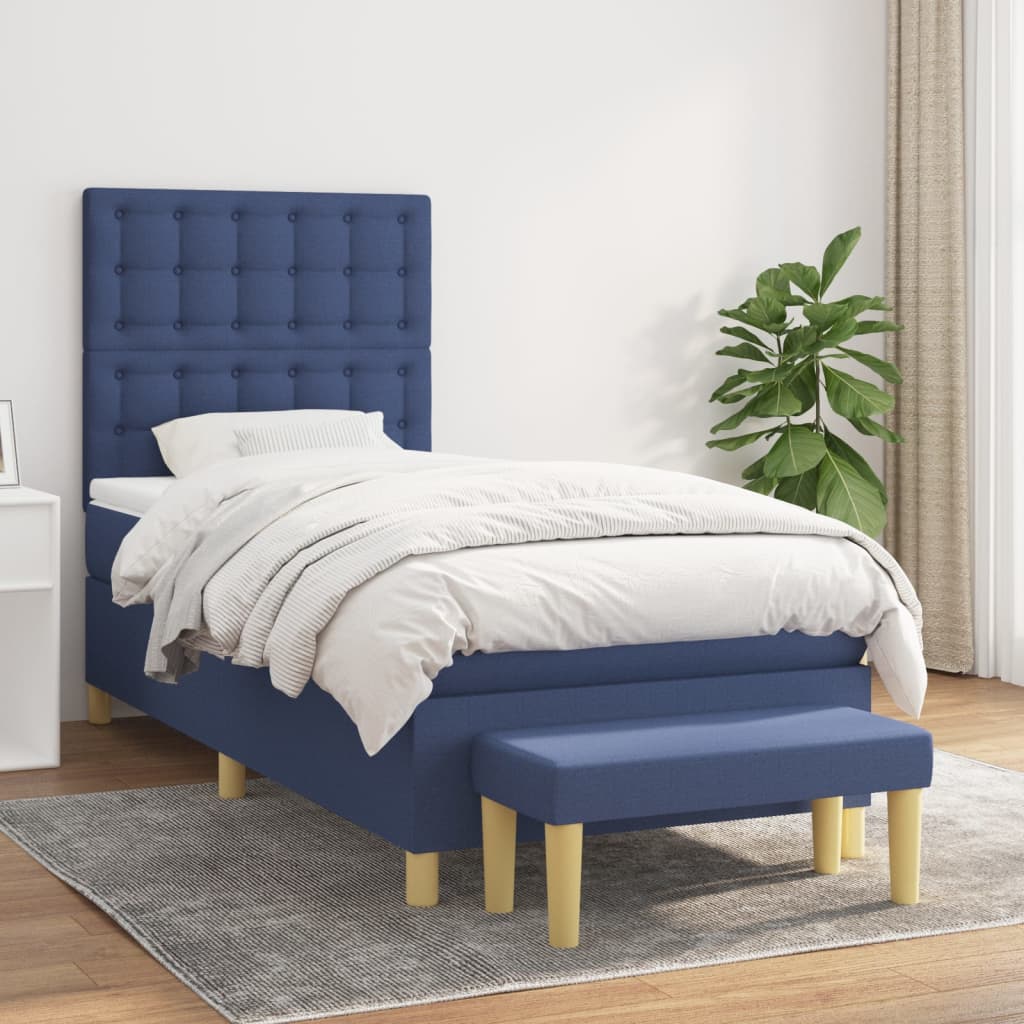 vidaXL Boxspring met matras stof donkerbruin 120x200 cm