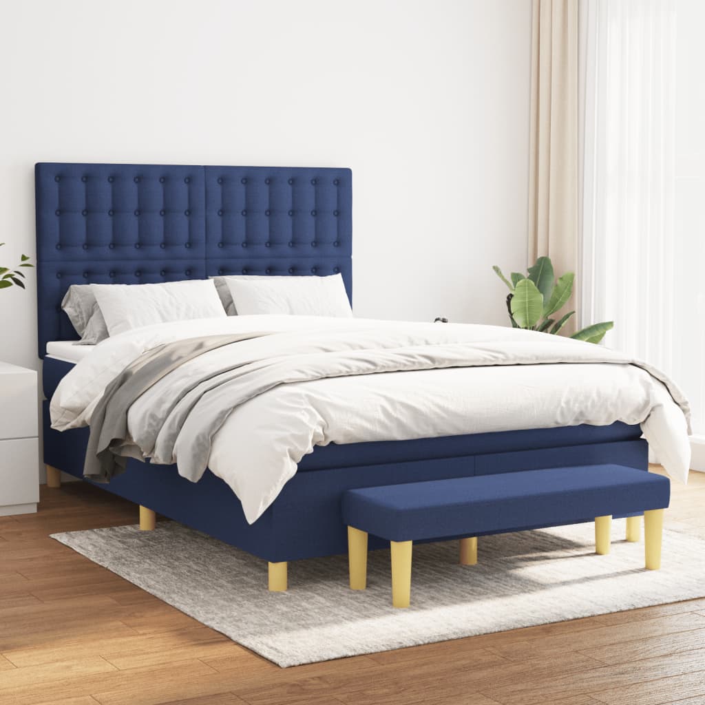 vidaXL Boxspring met matras stof donkerbruin 120x200 cm