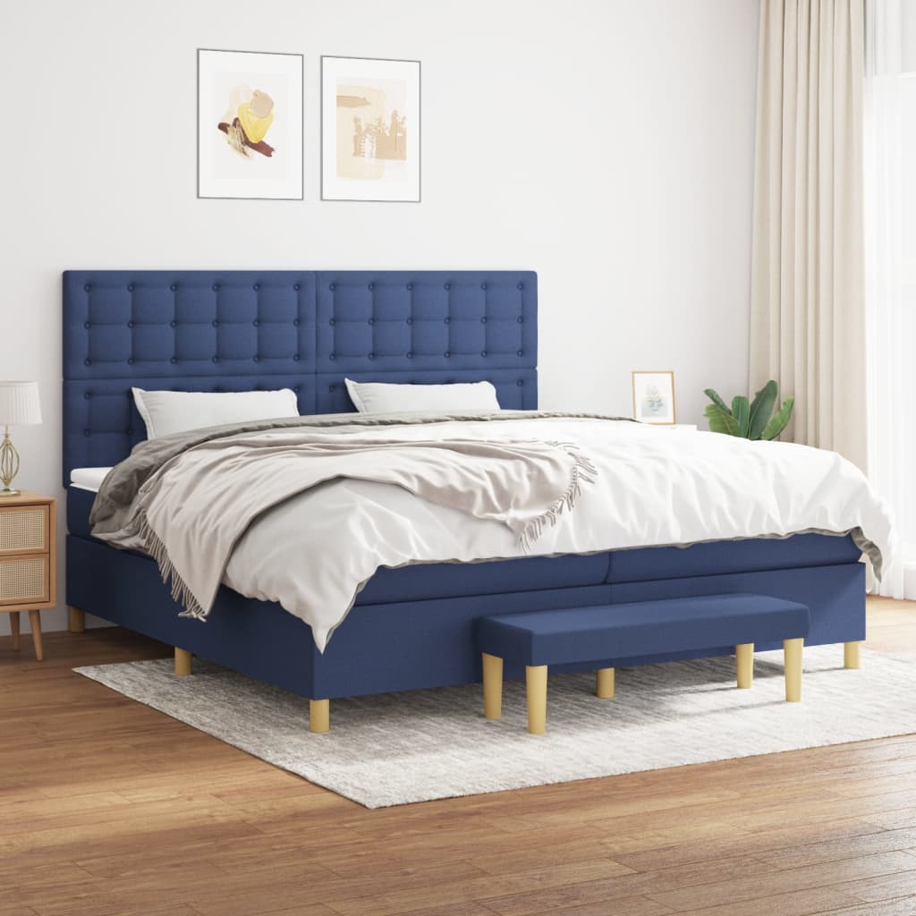 vidaXL Boxspring met matras stof donkerbruin 120x200 cm