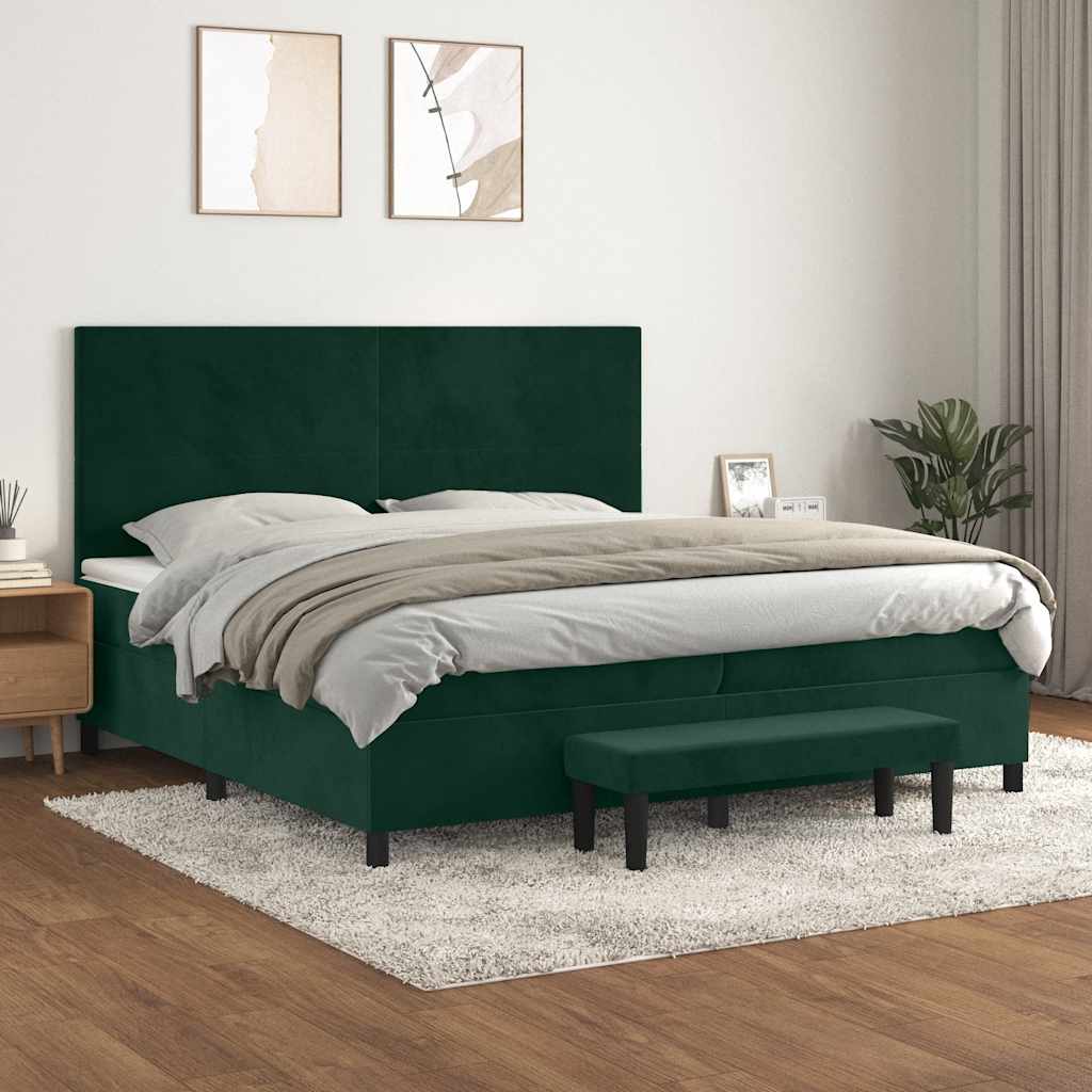 vidaXL Boxspring met matras fluweel lichtgrijs 140x200 cm