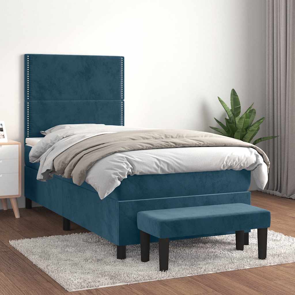 vidaXL Boxspring met matras fluweel lichtgrijs 140x200 cm