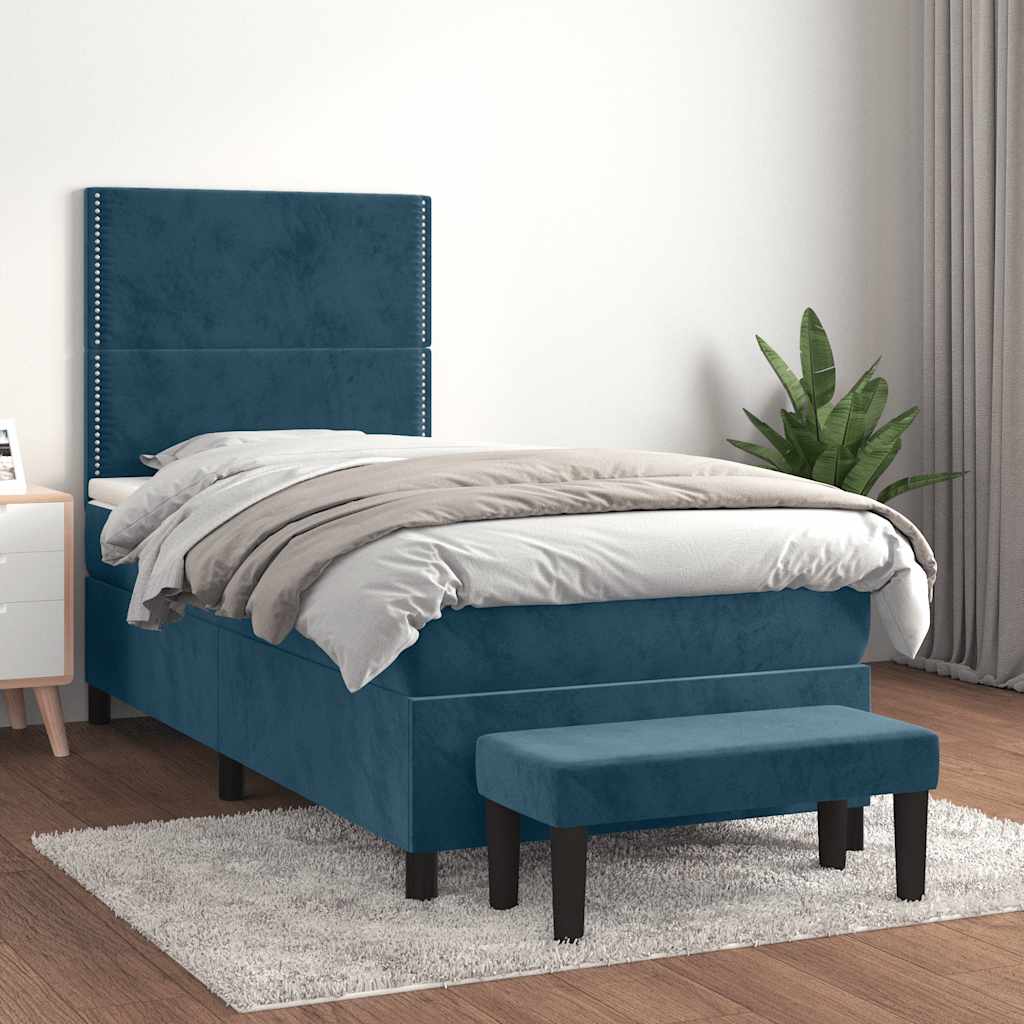 vidaXL Boxspring met matras fluweel lichtgrijs 140x200 cm