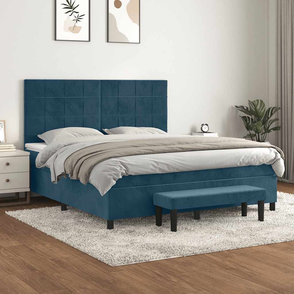 vidaXL Boxspring met matras fluweel lichtgrijs 140x200 cm