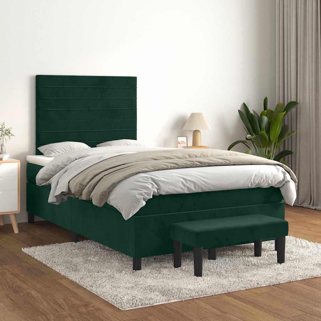 vidaXL Boxspring met matras fluweel lichtgrijs 140x200 cm