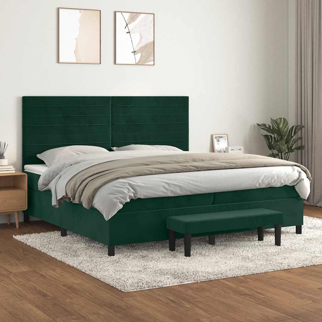 vidaXL Boxspring met matras fluweel lichtgrijs 140x200 cm