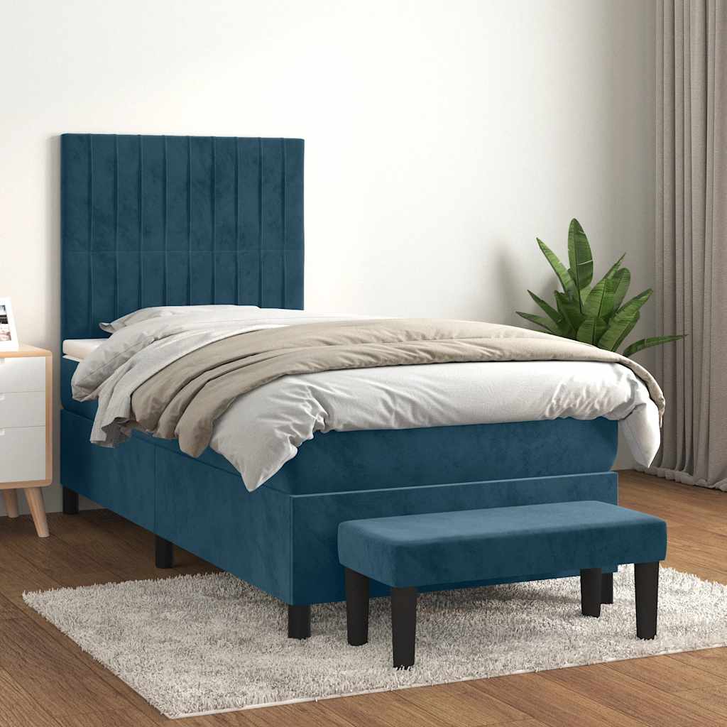 vidaXL Boxspring met matras fluweel lichtgrijs 140x200 cm