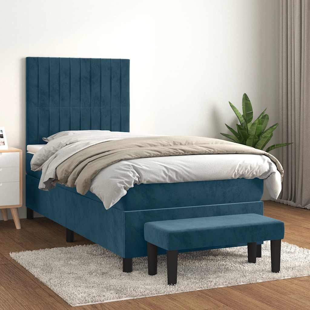 vidaXL Boxspring met matras fluweel lichtgrijs 140x200 cm