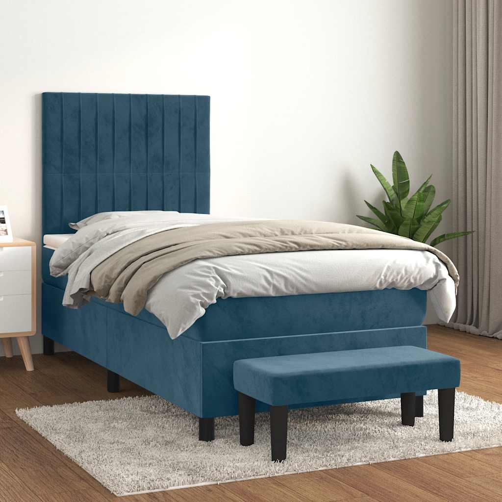 vidaXL Boxspring met matras fluweel lichtgrijs 140x200 cm