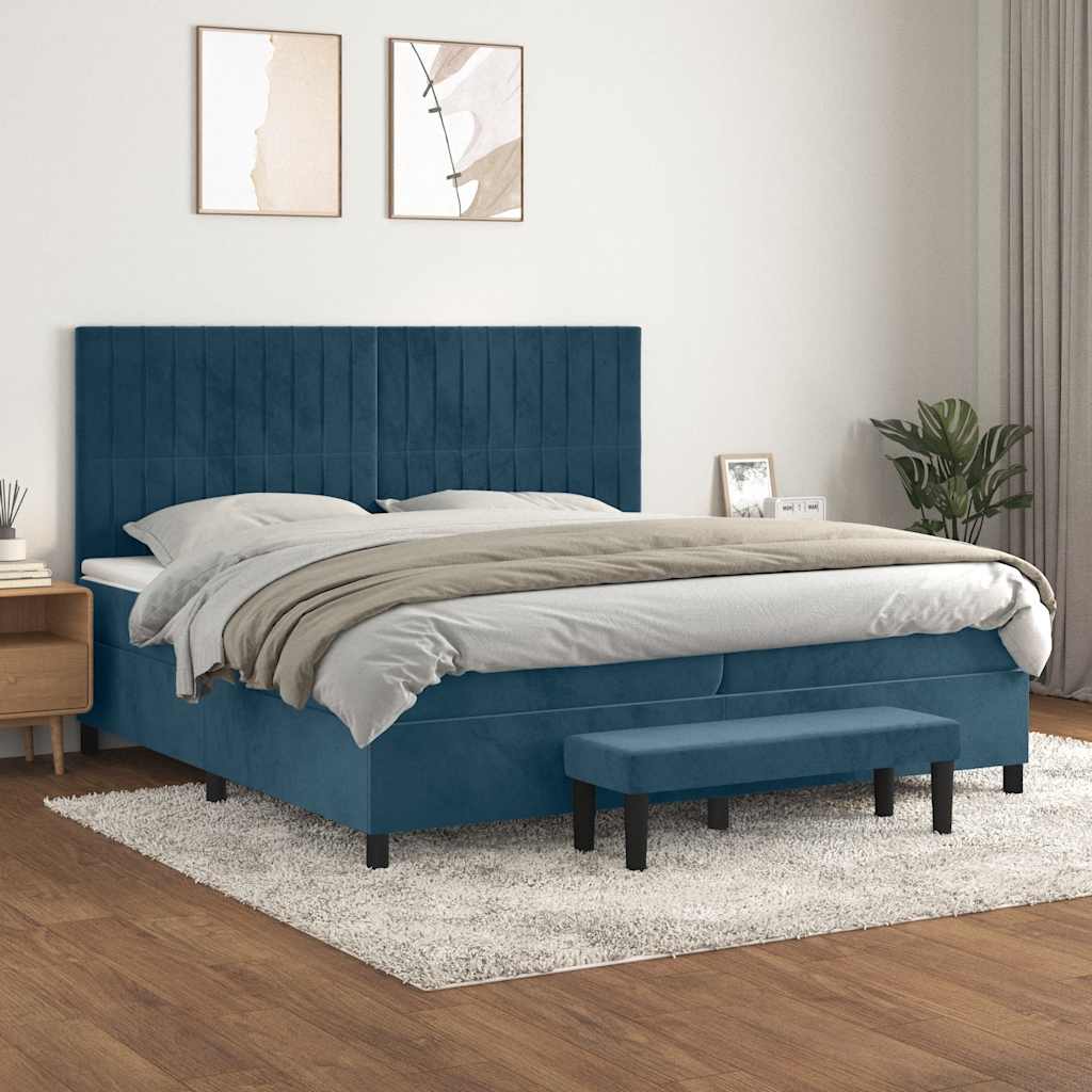 vidaXL Boxspring met matras fluweel lichtgrijs 140x200 cm