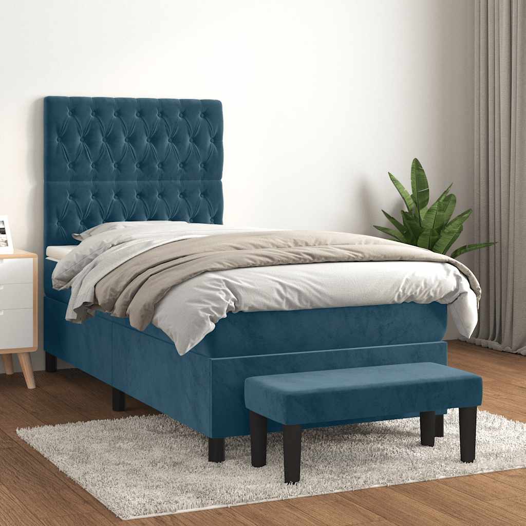 vidaXL Boxspring met matras fluweel lichtgrijs 140x200 cm