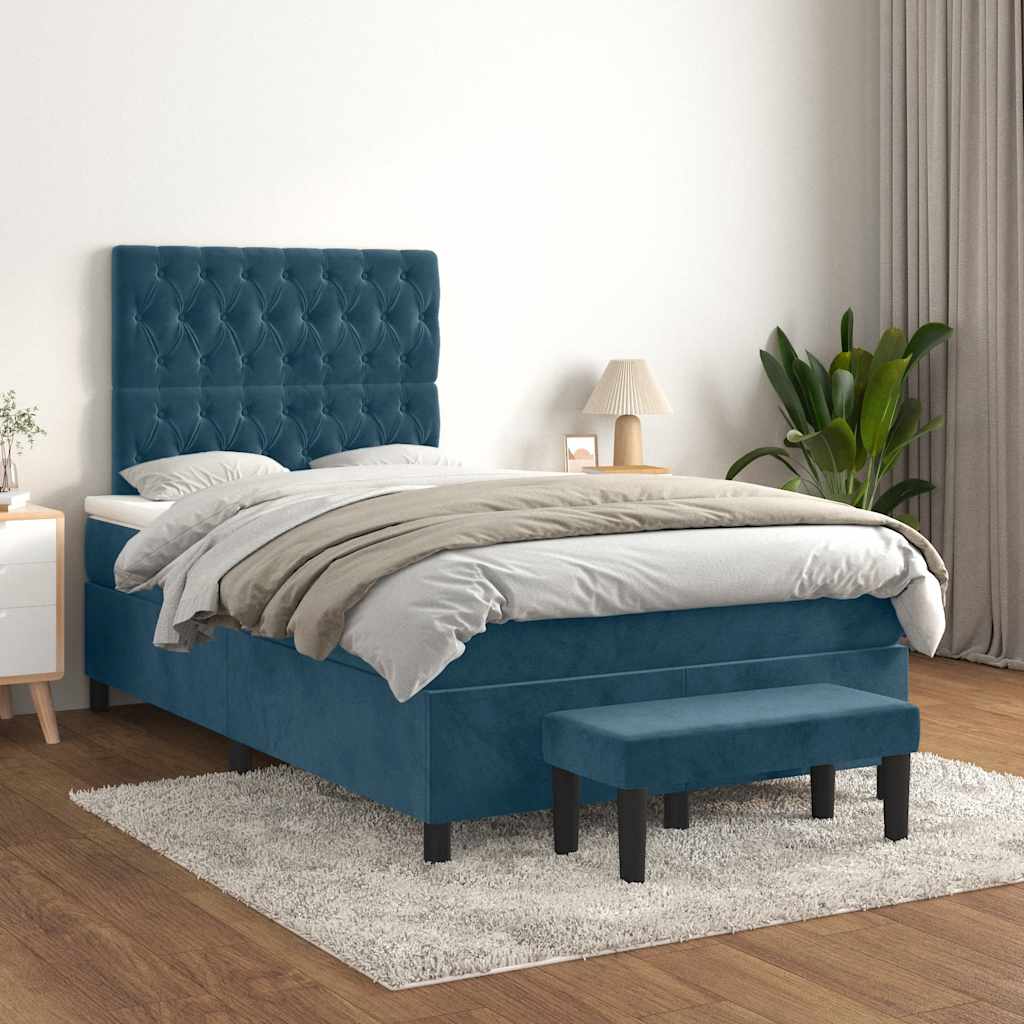 vidaXL Boxspring met matras fluweel lichtgrijs 140x200 cm