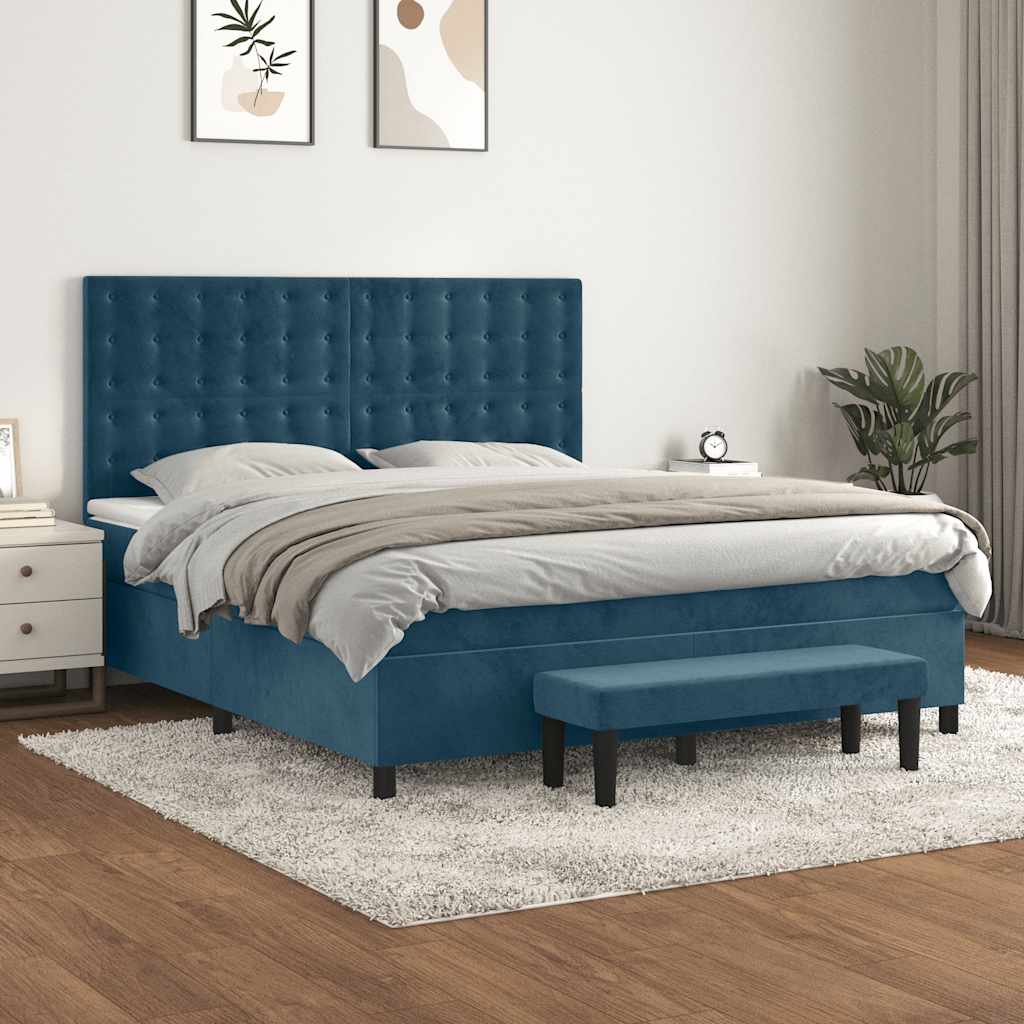 vidaXL Boxspring met matras fluweel lichtgrijs 140x200 cm