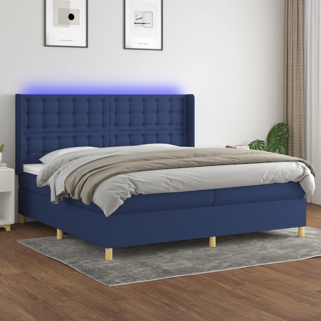 vidaXL Boxspring met matras en LED stof lichtgrijs 100x200 cm