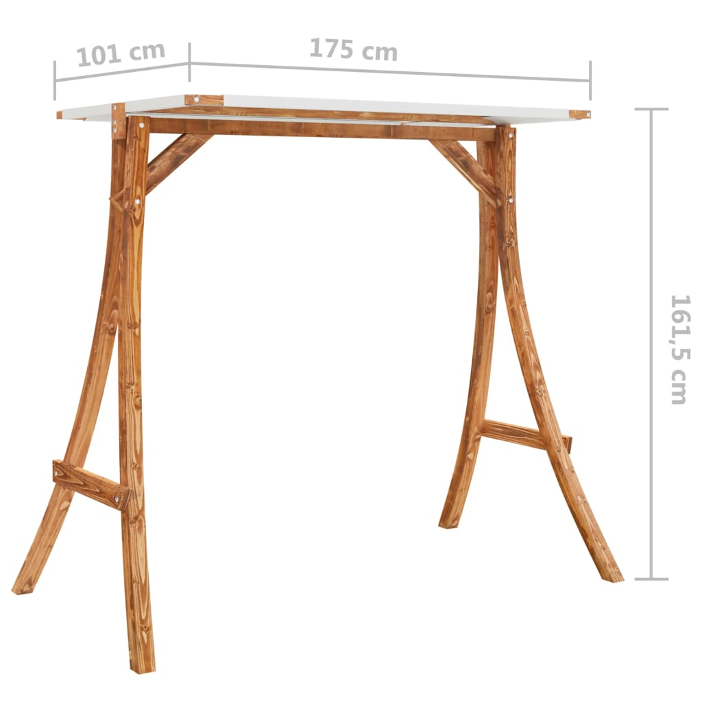 vidaXL Schommelframe met crèmekleur dak gebogen hout met teakafwerking