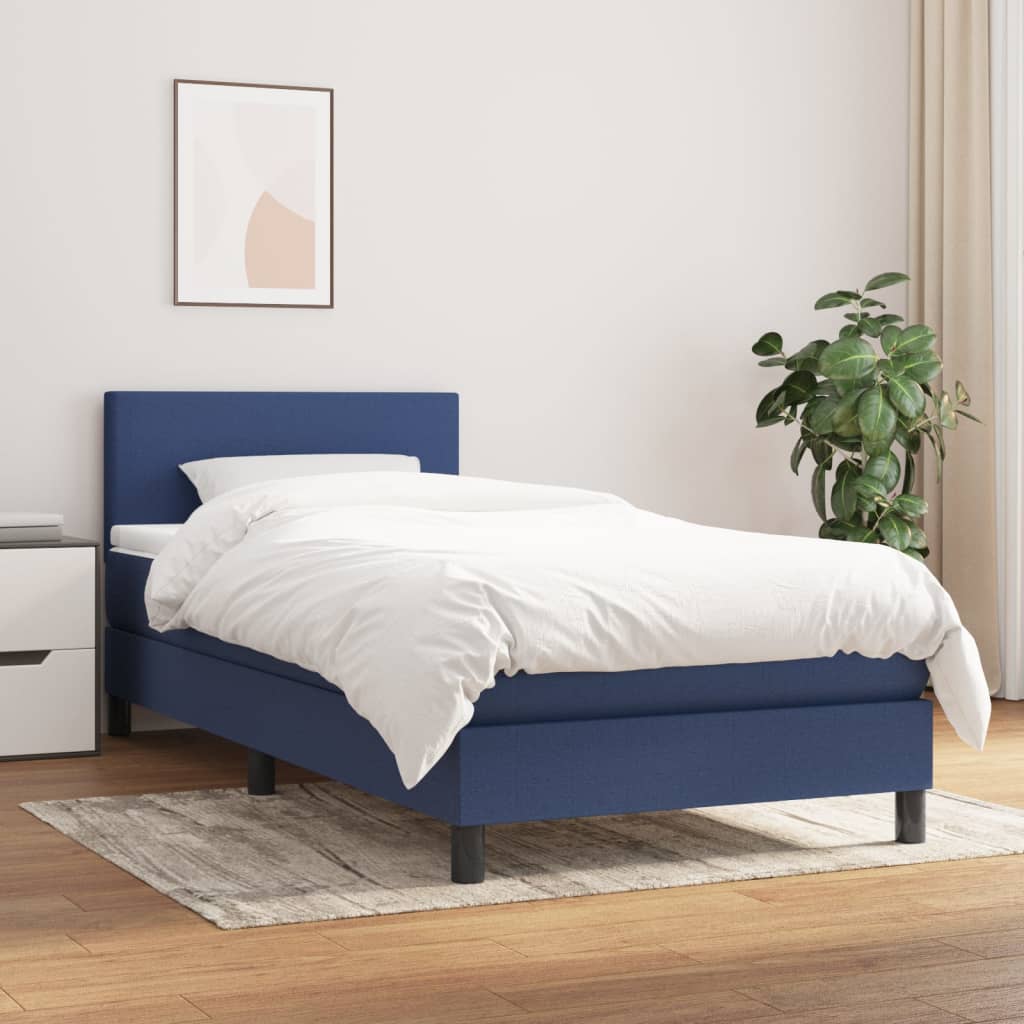 vidaXL Boxspring met matras stof lichtgrijs 200x200 cm