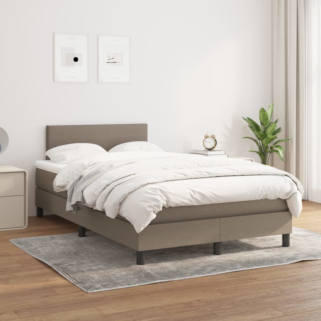 vidaXL Boxspring met matras stof lichtgrijs 200x200 cm