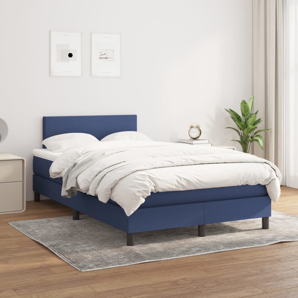 vidaXL Boxspring met matras stof lichtgrijs 200x200 cm