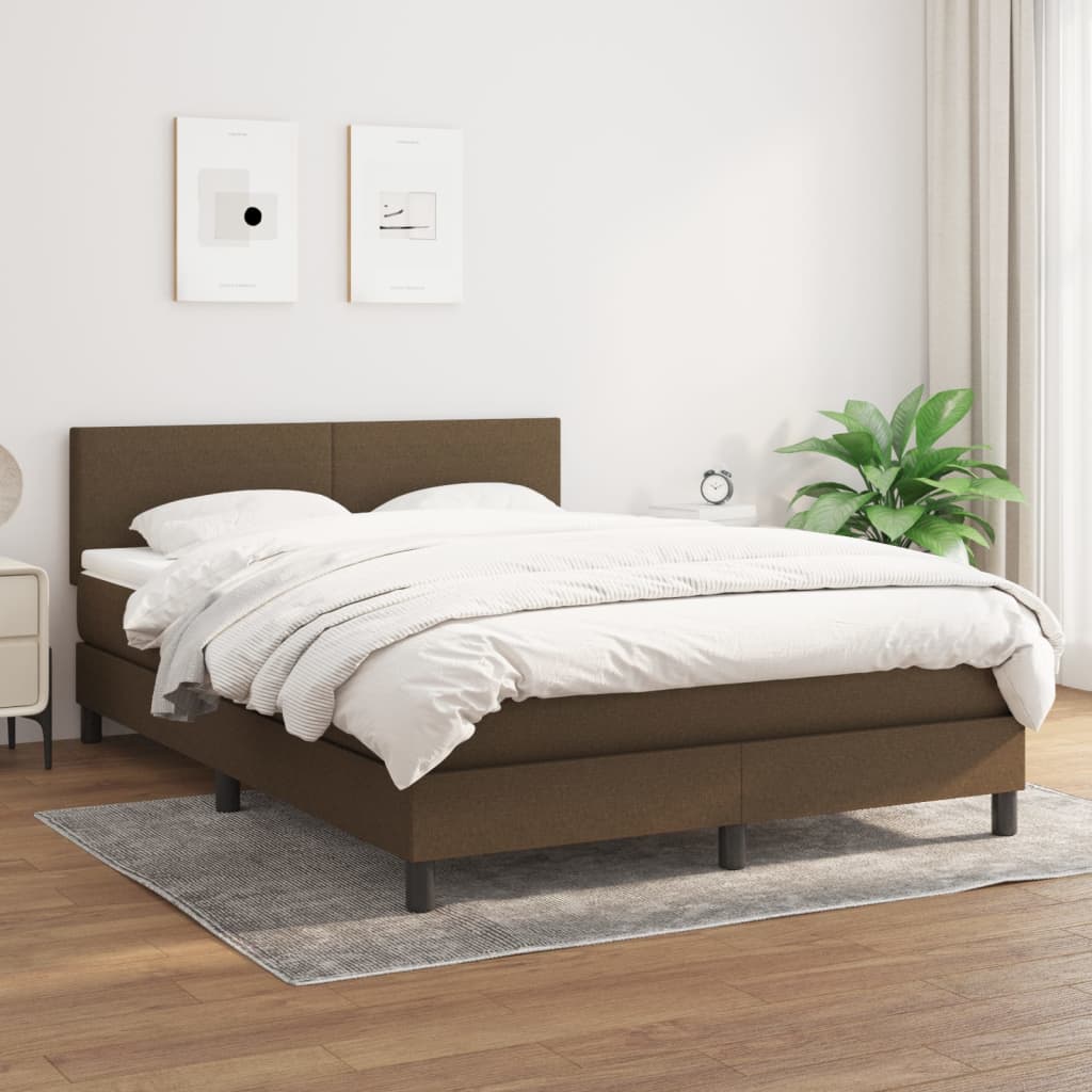 vidaXL Boxspring met matras stof lichtgrijs 200x200 cm