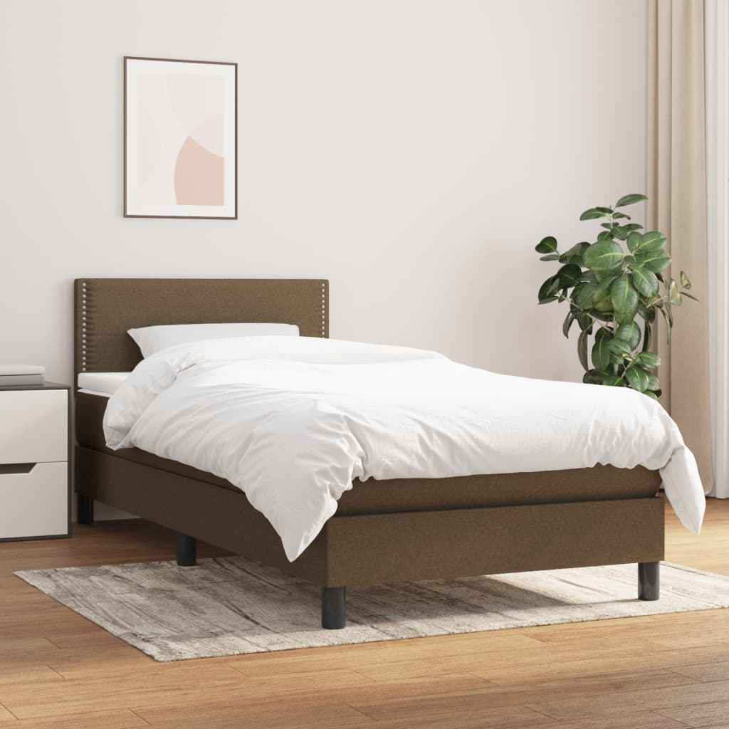 vidaXL Boxspring met matras stof lichtgrijs 200x200 cm