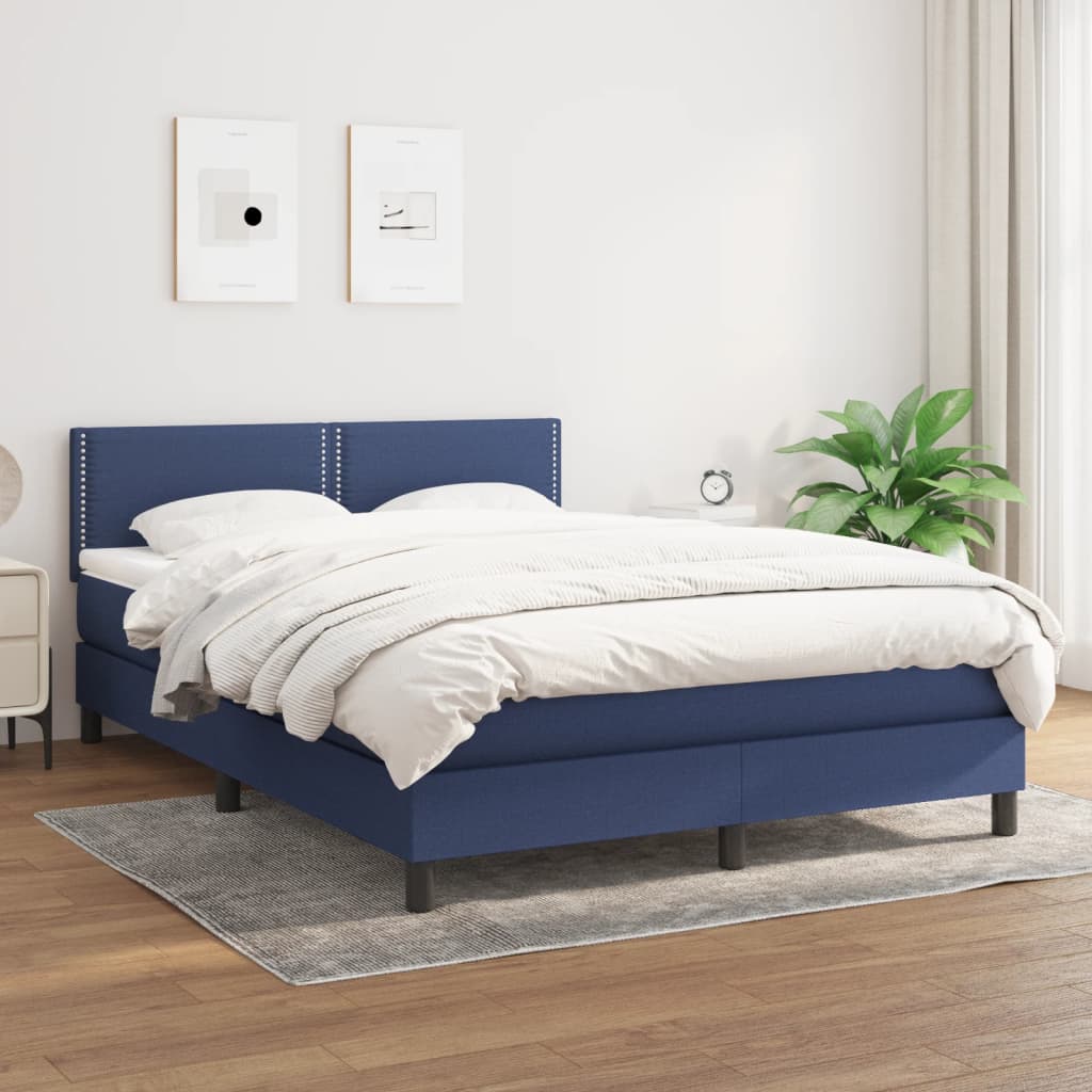 vidaXL Boxspring met matras stof lichtgrijs 200x200 cm