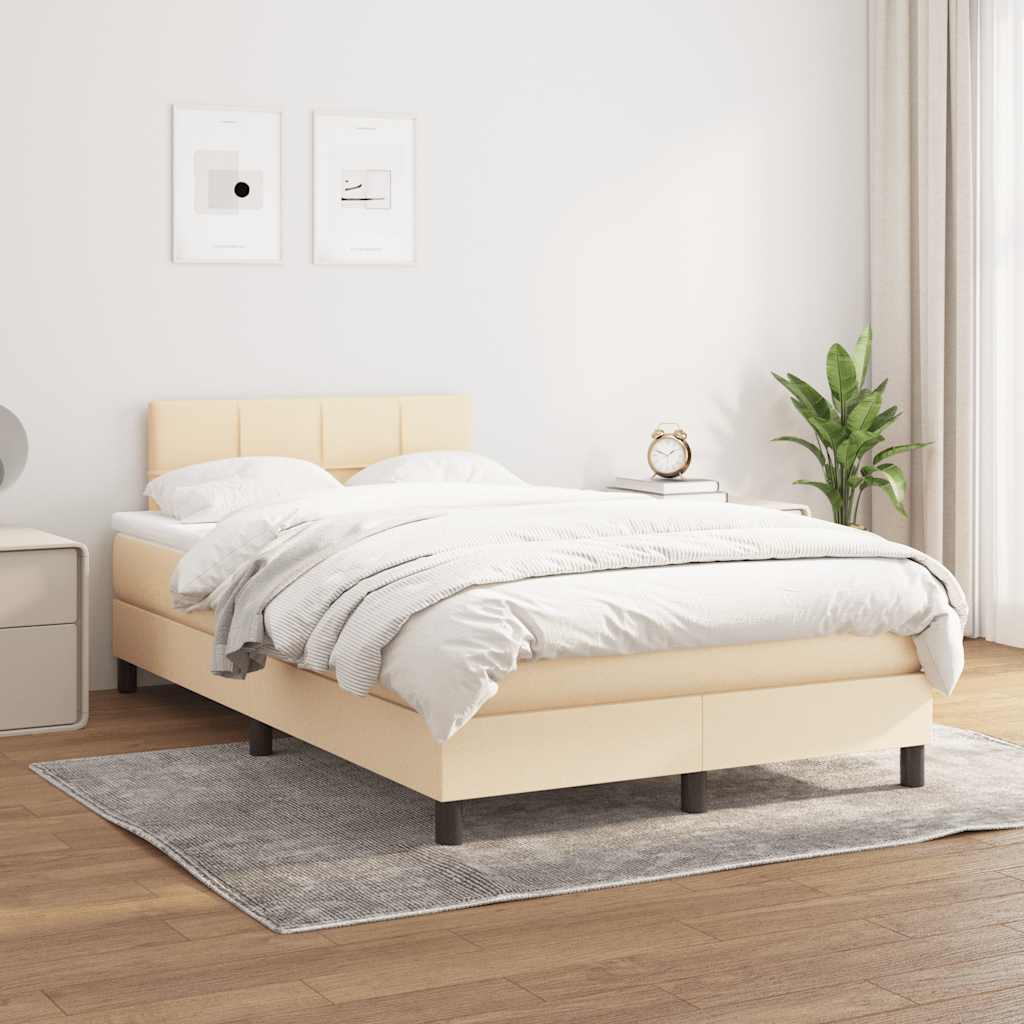 vidaXL Boxspring met matras stof lichtgrijs 200x200 cm