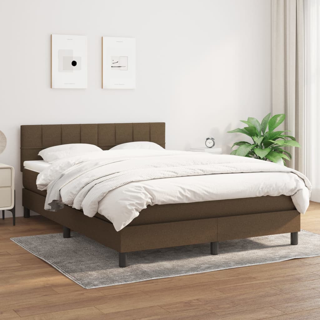vidaXL Boxspring met matras stof lichtgrijs 200x200 cm