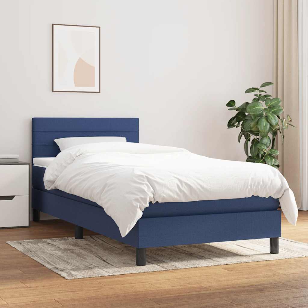 vidaXL Boxspring met matras stof lichtgrijs 200x200 cm