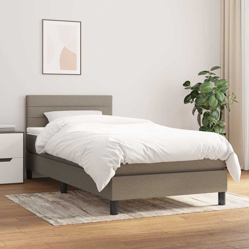 vidaXL Boxspring met matras stof lichtgrijs 200x200 cm