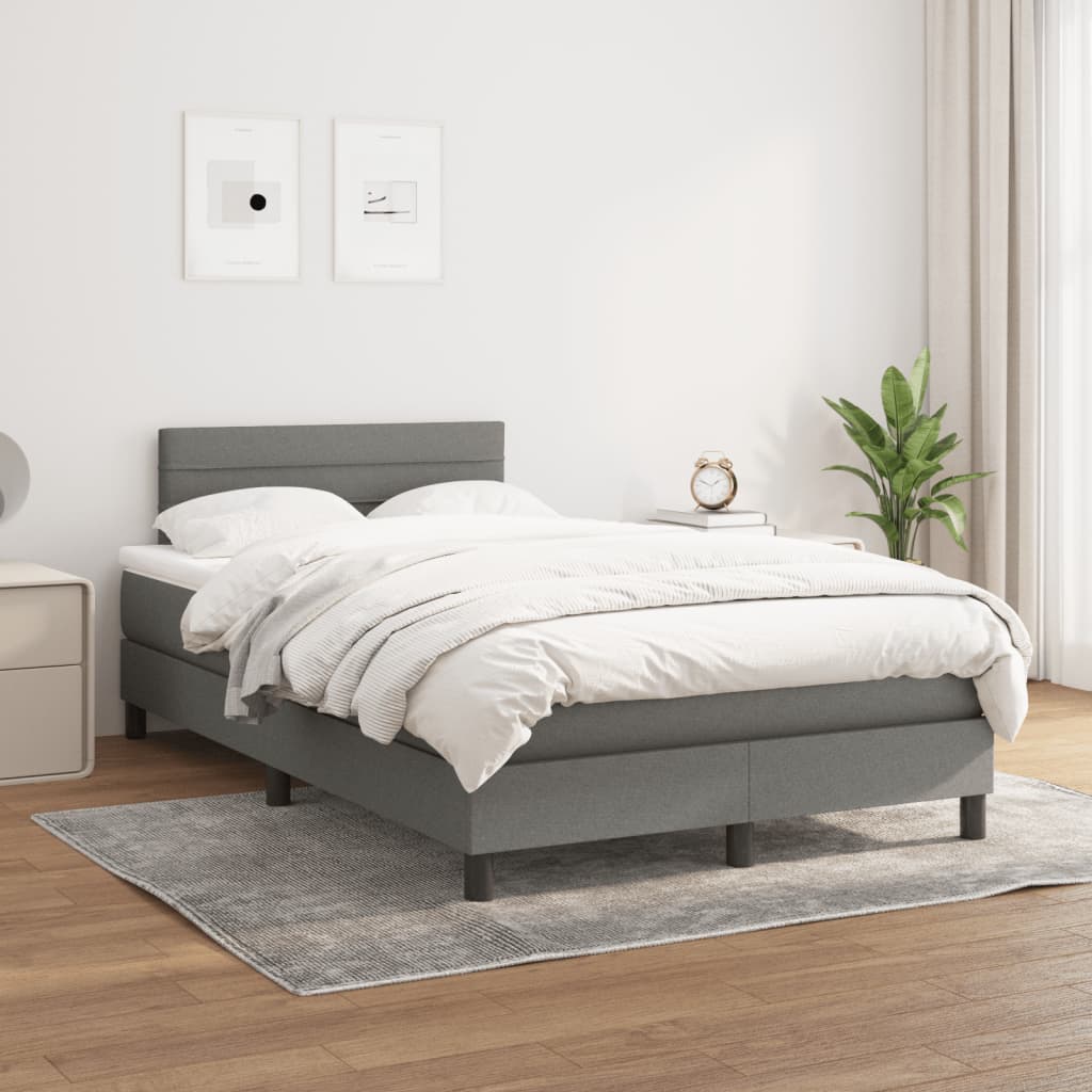 vidaXL Boxspring met matras stof lichtgrijs 200x200 cm