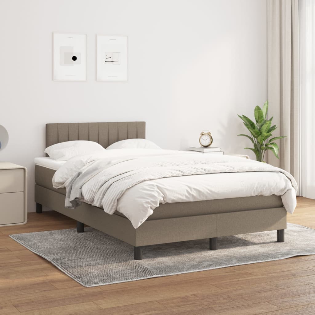 vidaXL Boxspring met matras stof lichtgrijs 200x200 cm