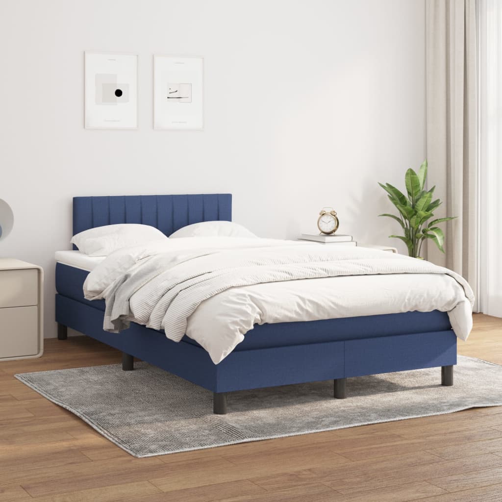 vidaXL Boxspring met matras stof lichtgrijs 200x200 cm
