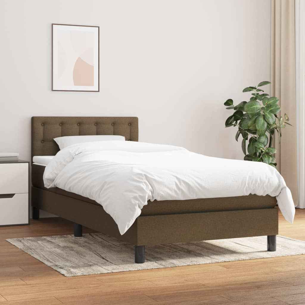 vidaXL Boxspring met matras stof lichtgrijs 200x200 cm