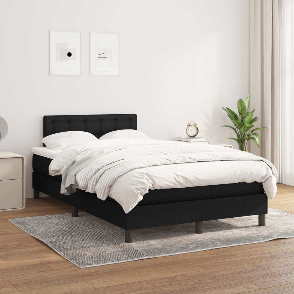 vidaXL Boxspring met matras stof lichtgrijs 200x200 cm