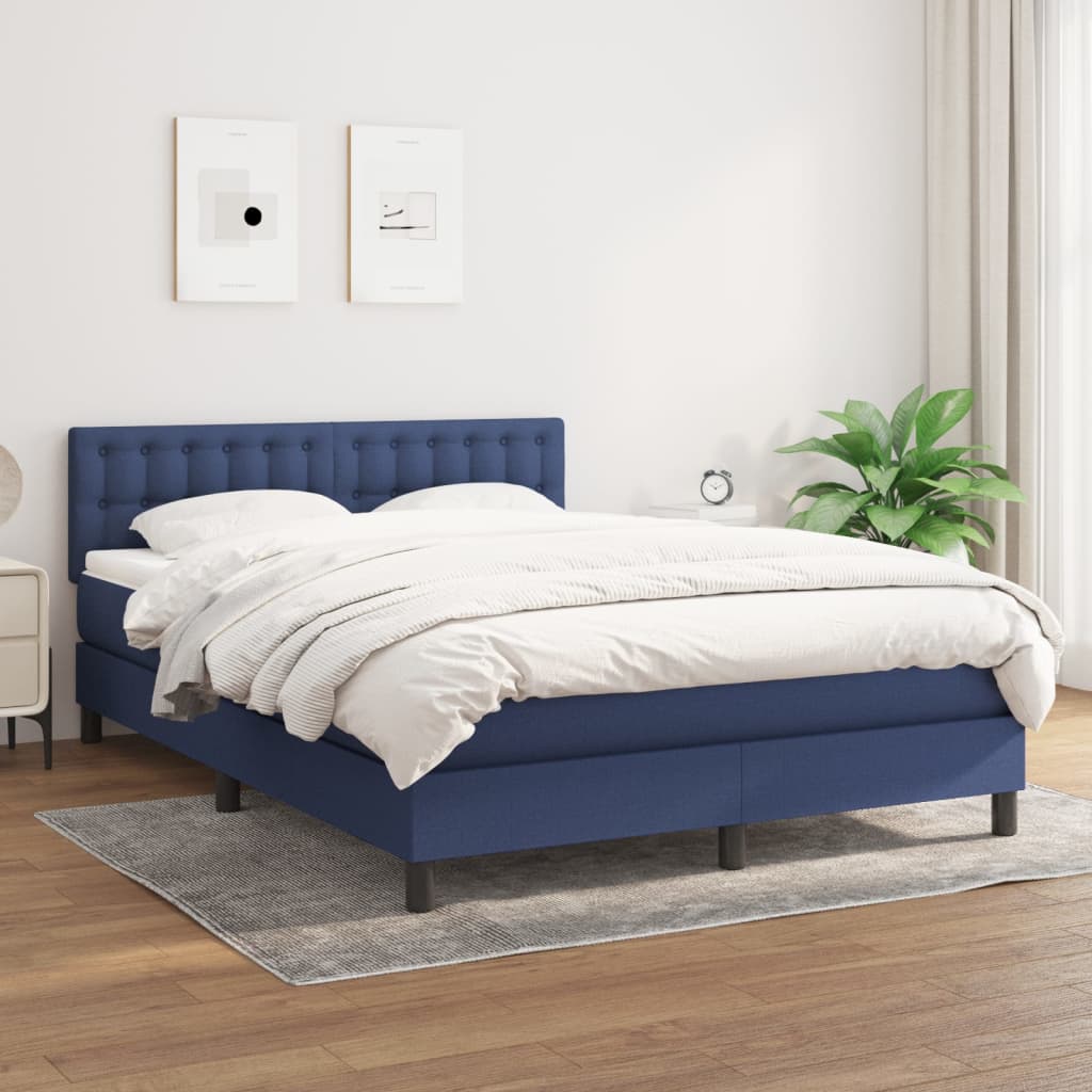 vidaXL Boxspring met matras stof lichtgrijs 200x200 cm