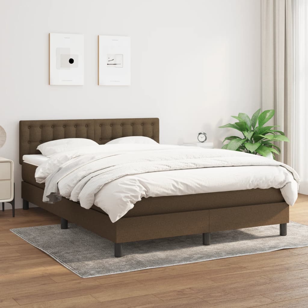 vidaXL Boxspring met matras stof lichtgrijs 200x200 cm