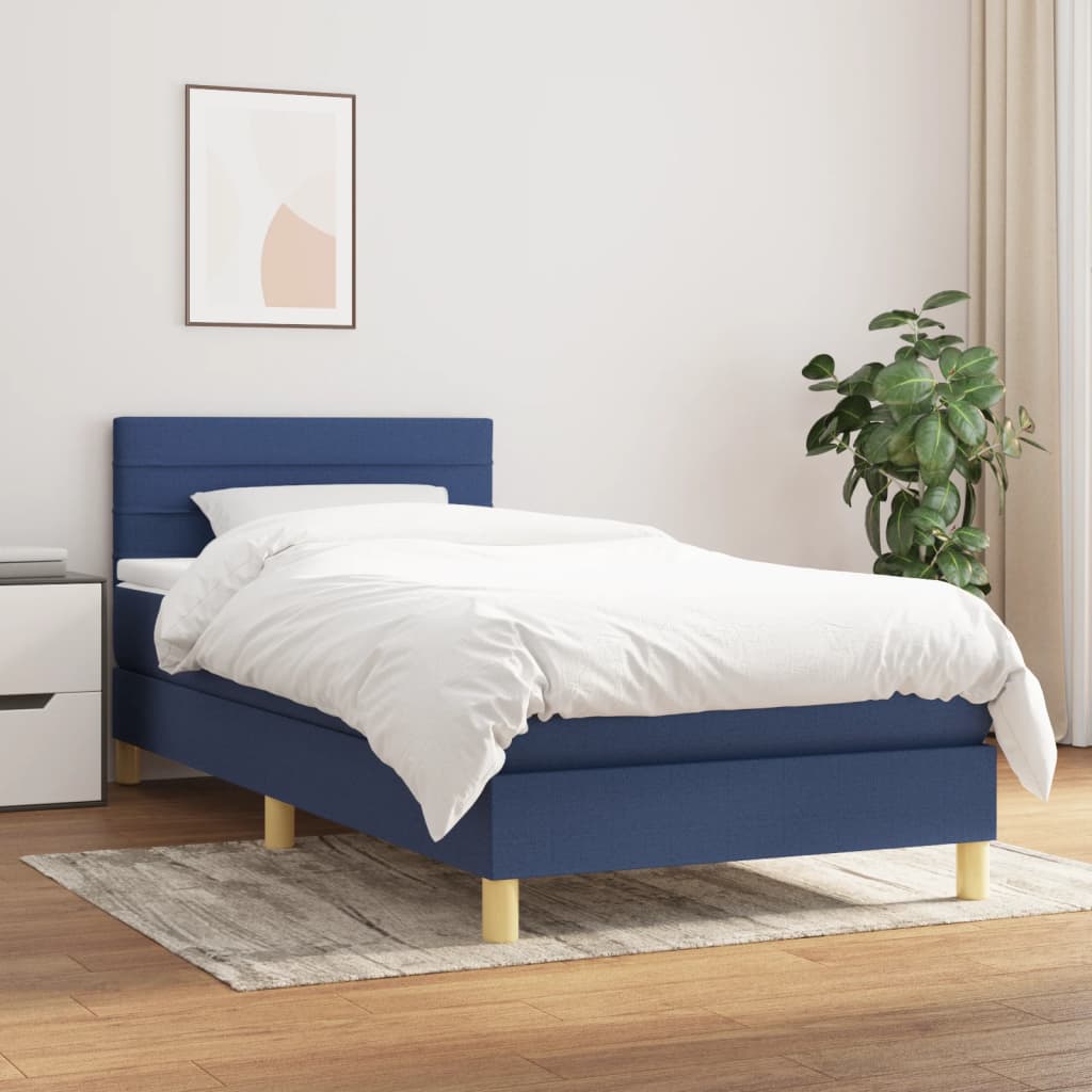 vidaXL Boxspring met matras stof donkerbruin 200x200 cm
