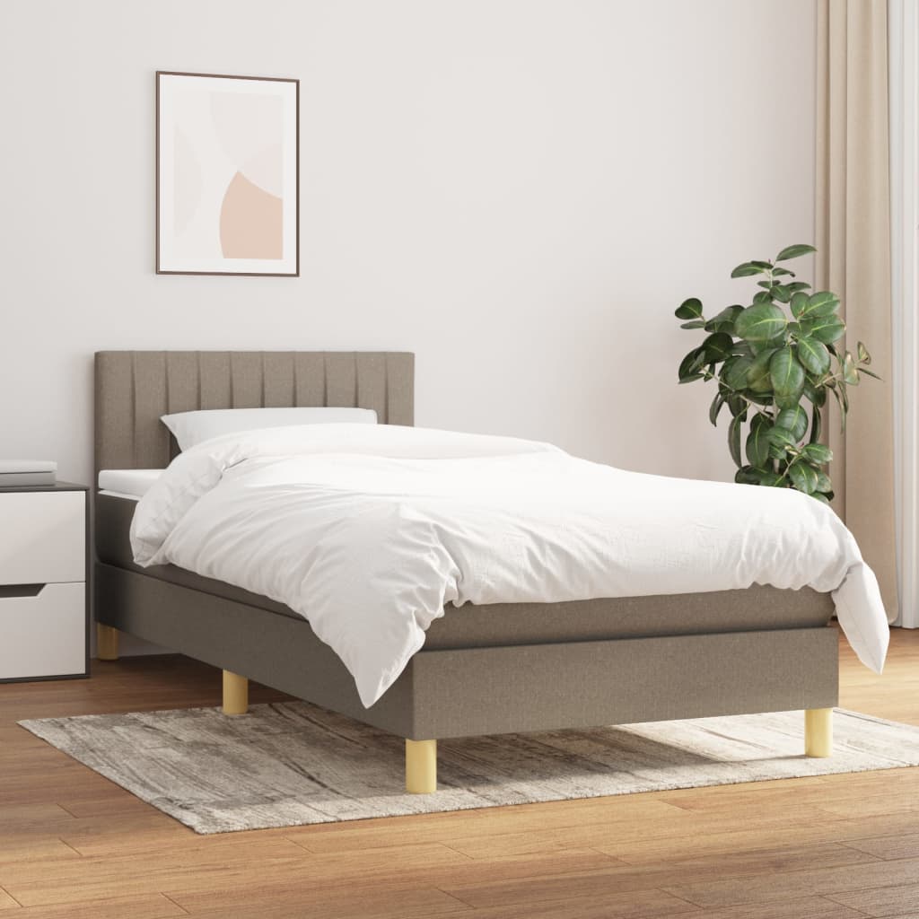 vidaXL Boxspring met matras stof donkerbruin 200x200 cm
