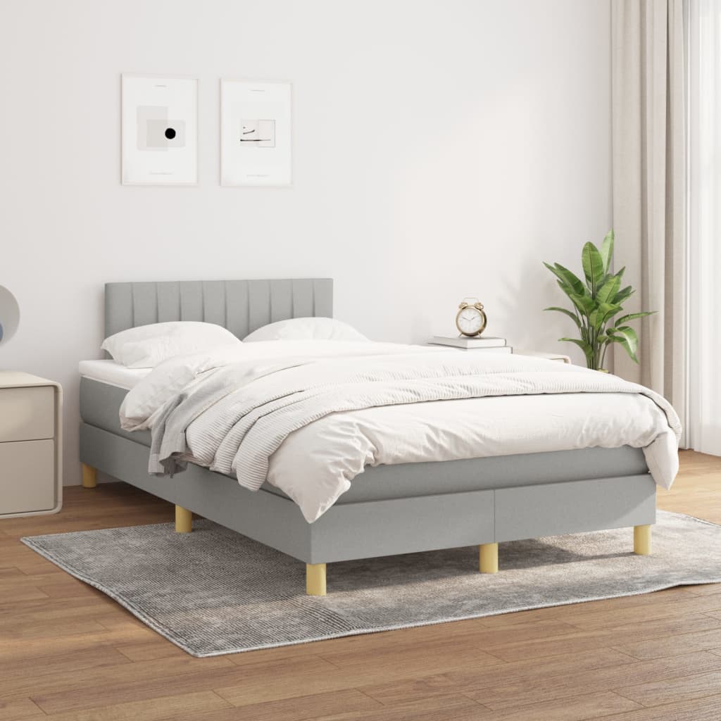 vidaXL Boxspring met matras stof donkerbruin 200x200 cm