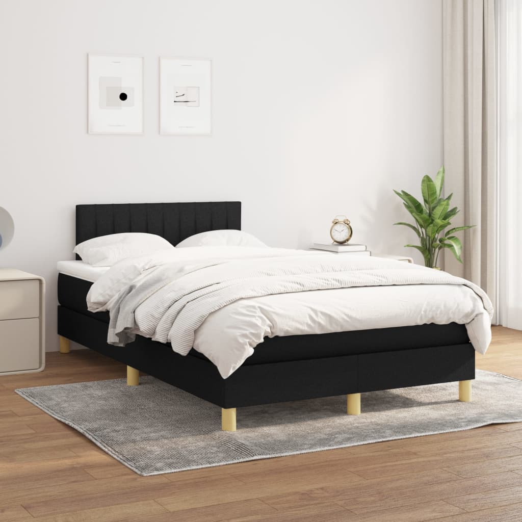 vidaXL Boxspring met matras stof donkerbruin 200x200 cm