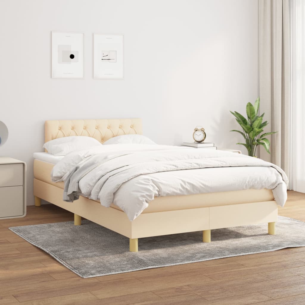 vidaXL Boxspring met matras stof donkerbruin 200x200 cm